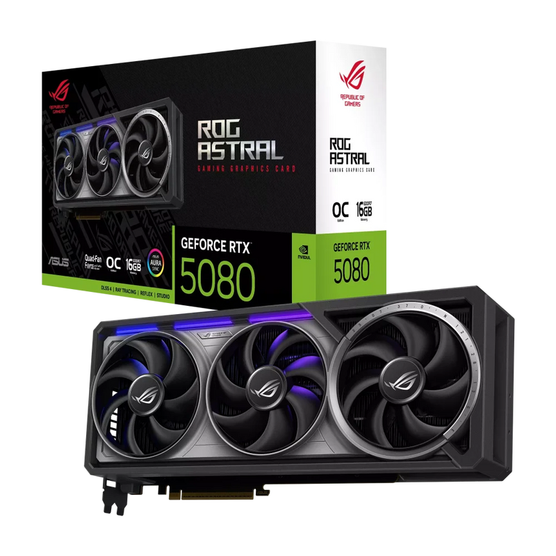ASUS ROG Astral GeForce RTX 5080 GPU Vaizdo Plokštė | 16GB, GDDR7, OC Edition