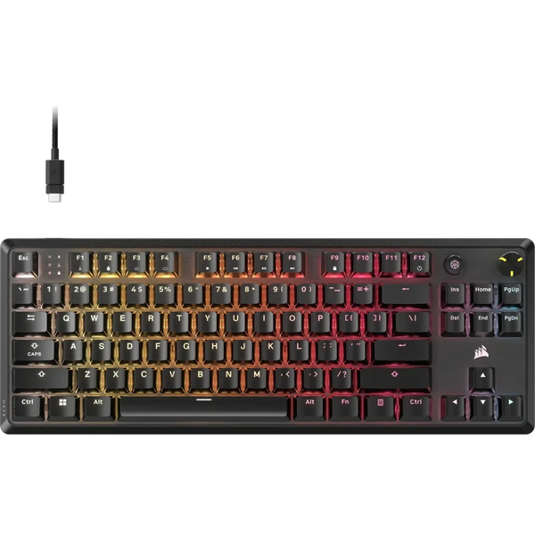 Corsair K70 CORE TKL RGB Žaidimų Klaviatūra | Black, MLX Red v2
