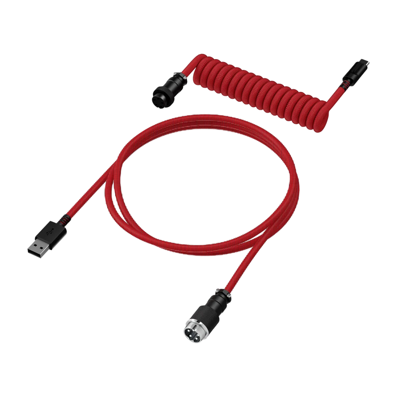 HyperX Coiled Cable USB Type-C Klaviatūros Laidas | Red Black