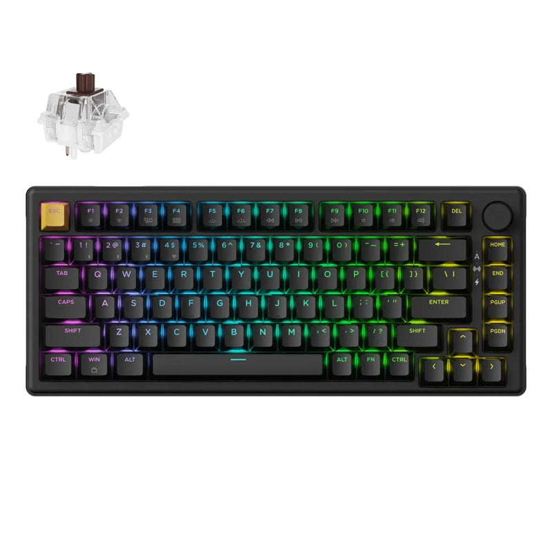 Keychron J2 Wireless Belaidė Žaidimų Klaviatūra | Black, Super Brown