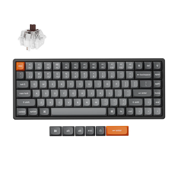Keychron K2 Max Wireless Belaidė Žaidimų Klaviatūra | Black, Keychron Super Brown