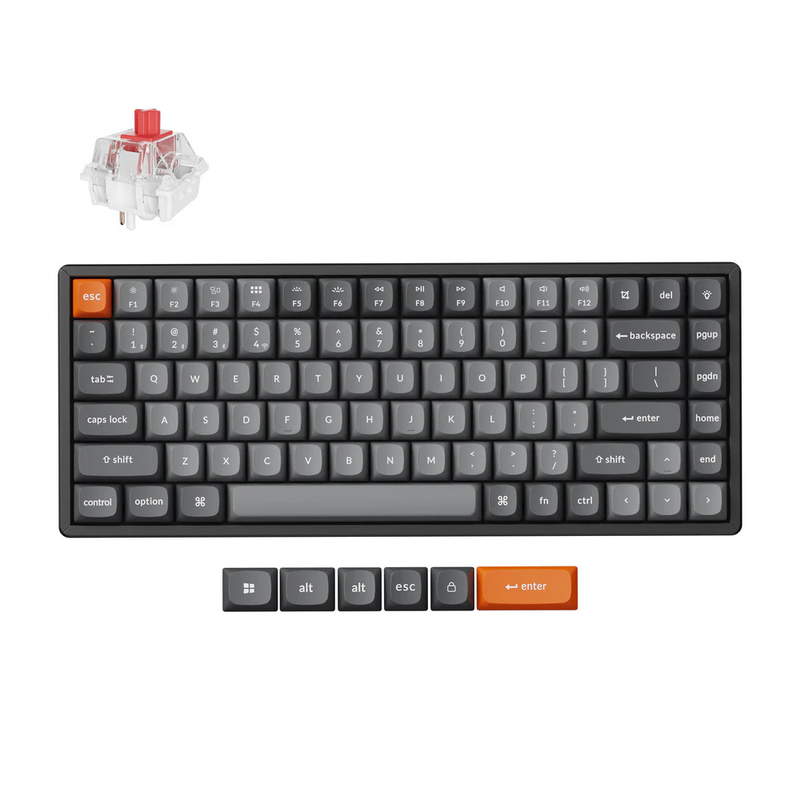 Keychron K2 Max Wireless Belaidė Žaidimų Klaviatūra | Black, Keychron Super Red