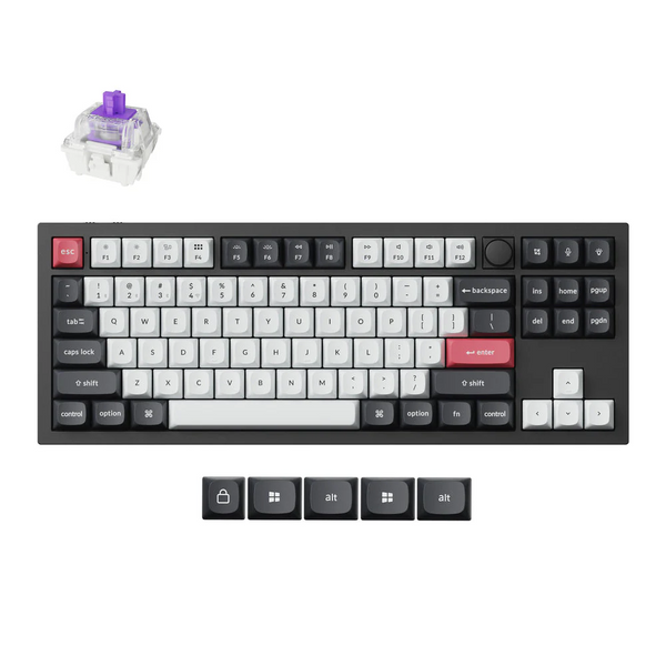 Keychron Q3 HE Wireless Belaidė Žaidimų Klaviatūra | Carbon Black, Gateron Magnetic Nebula