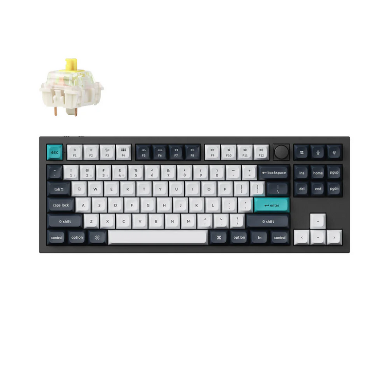 Keychron Q3 Max Wireless Belaidė Žaidimų Klaviatūra | Carbon Black, Gateron Jupiter Banana