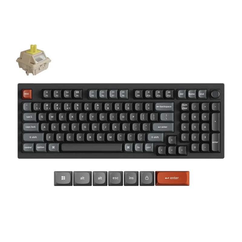 Keychron V5 Ultra Wireless Belaidė Žaidimų Klaviatūra | Black, Silk POM Banana