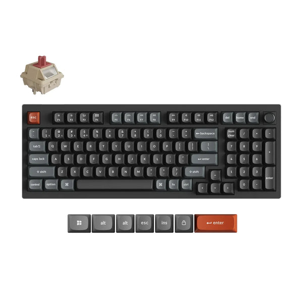 Keychron V5 Ultra Wireless Belaidė Žaidimų Klaviatūra | Black, Silk POM Red