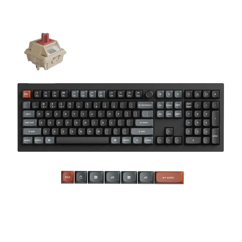 Keychron V6 Ultra Wireless Belaidė Žaidimų Klaviatūra | Black, Silk POM Red