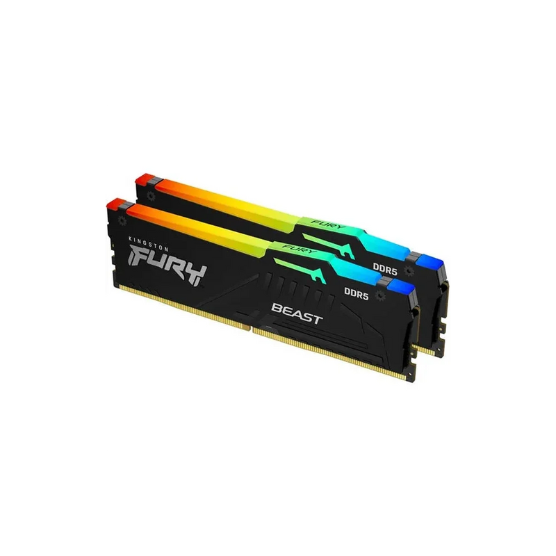 KINGSTON FURY Beast 32GB DDR5 RAM Atmintis | 6400 MT/s, CL32, 2x8GB, Black, RGB