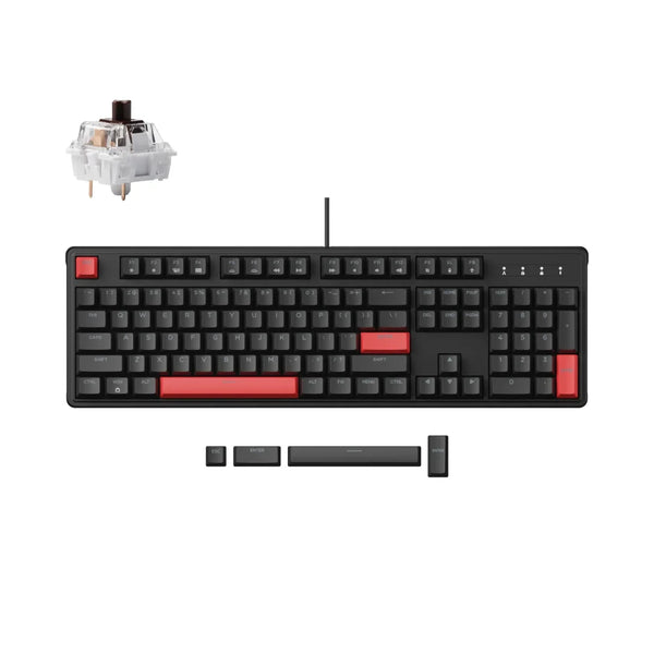Lemokey X3 Žaidimų Klaviatūra | Black, Keychron Brown