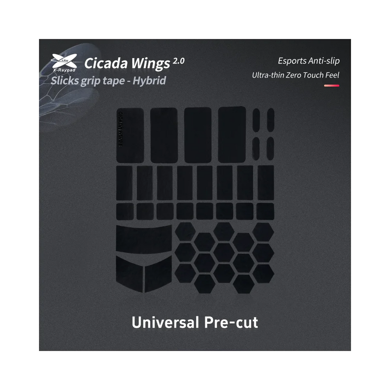 X-raypad Cicada Wings V2 Universal Grip Tape | Black, 1x, Pre-cut