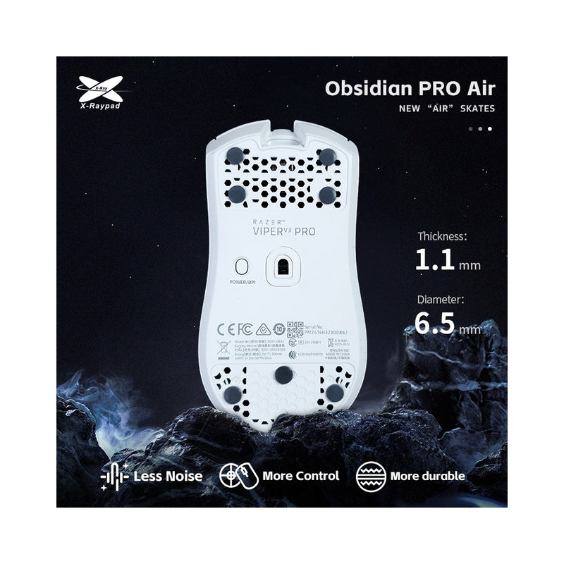 X-Raypad Obsidian Pro Air Mouse Feet | Grey, x40, Universal Dots